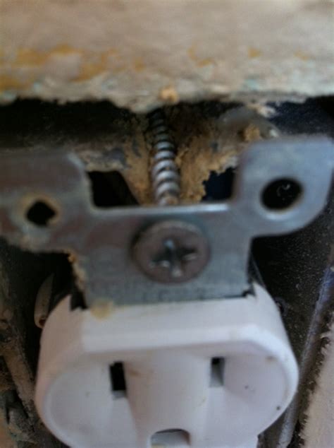 ceiling electrical box screw hole stripped|electrical outlet box repair clips.